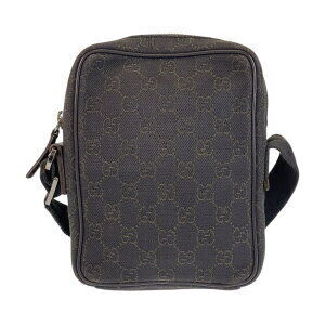 Gucci Shoulder Pochette Canvas Leather Bag GG Brown